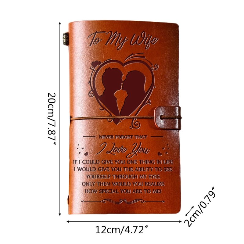 Handcrafted Diary Notebook Engraved Leather Journal Message Note Book to My Daughter /to My Wife Handwriting