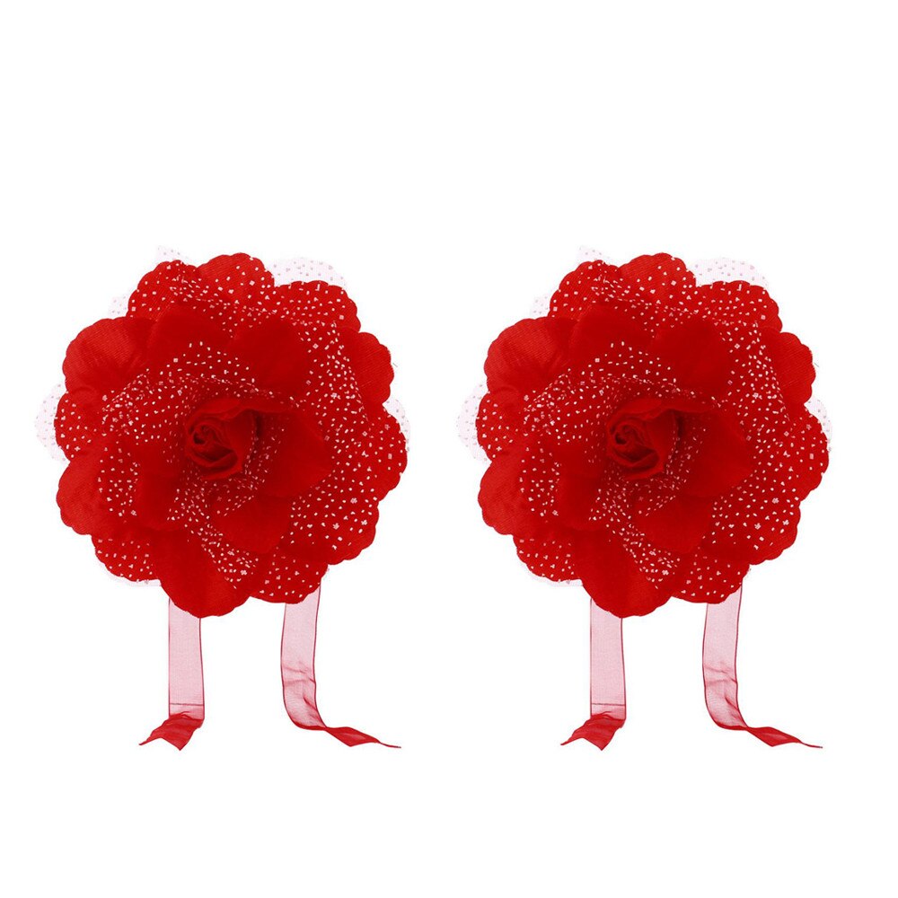 2 stk beste pionblomst gardin klips på bånd rygg holder panel til vindu gardiner dekorativt tilbehør binde rygg #007: C