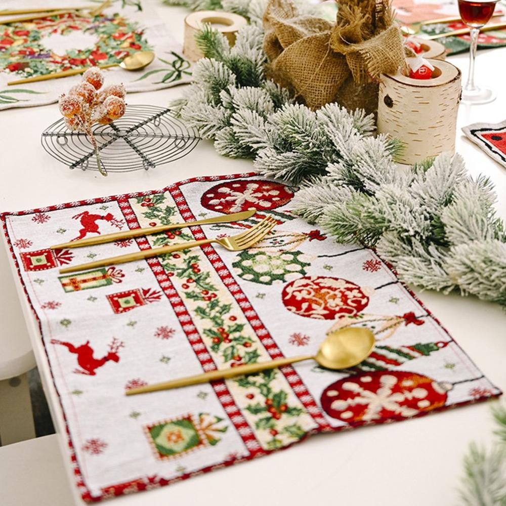 Panno di Tabella di natale Tovaglioli di 42X34cm Zerbino Asciugamani In Tessuto Per La Cucina di Nozze Piatto Della Decorazione Della Carta Che Serve Zerbino ting biancheria da Tavola Tovagliolo di Zerbino