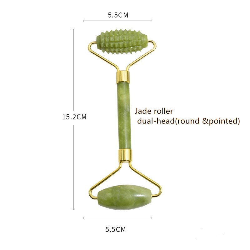 2/3Pcs Natuurlijke Jade Massage Voor Gezicht Gouache Schraper Jade Roller Guasha Schraper Massage Voor Gezicht Microniddle Roller gezicht Gua Sha: Jade roller pointed