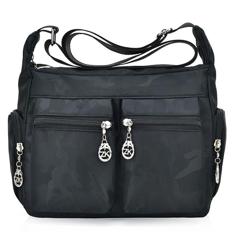 Gewassen oxford damestas multi-pocket schouder crossbody canvas tas mummie tas reis schoudertas