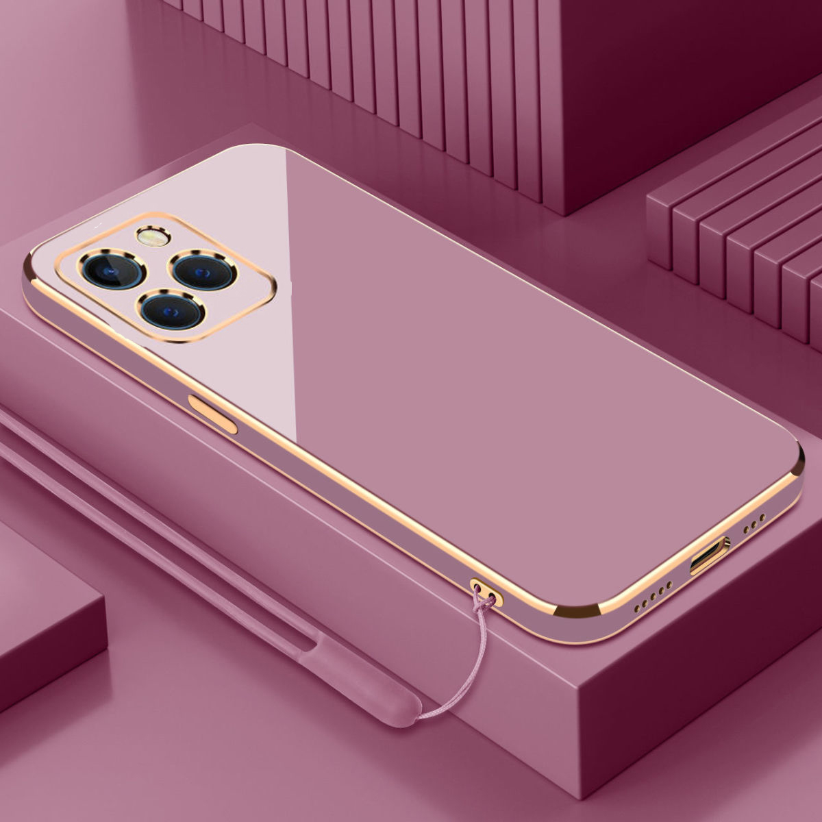 For Infinix Smart 8 Pro Case Smart8 Plus 8HD Phone Case Straight edge electroplate Plating ShockProof Silicone Back Soft Cover: ABS / PURPLE