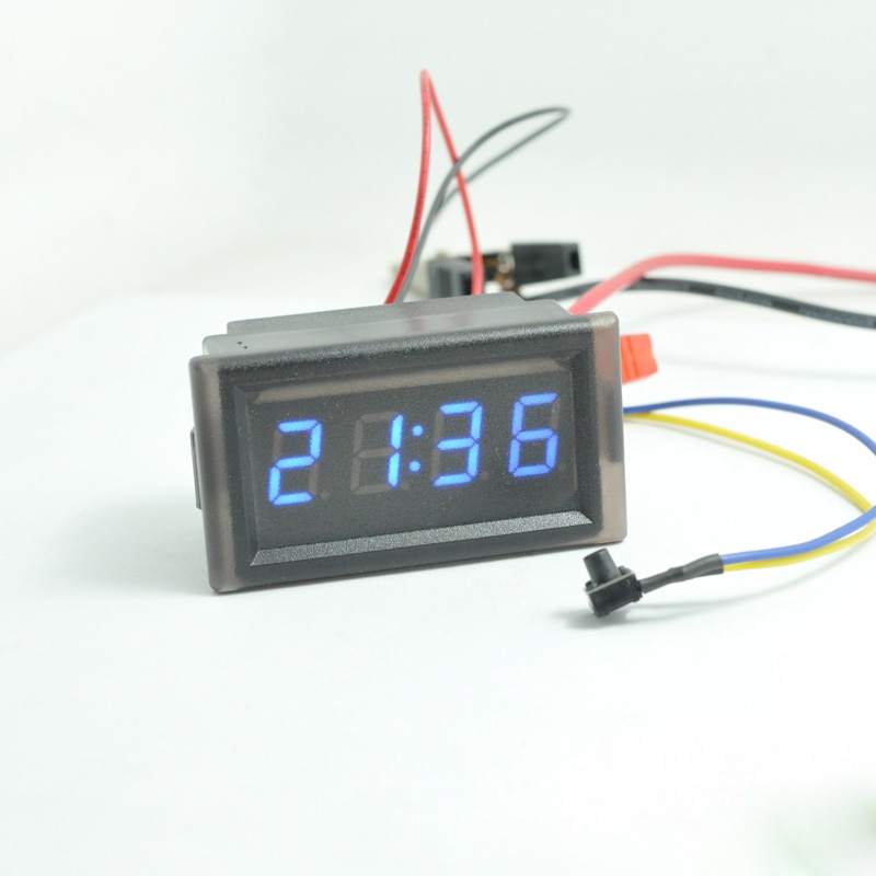 Blauwe waterdichte  dc 4.5-30v 20ma voertuig elektronische klok digitale klok timer led digitale displaymodule voor auto