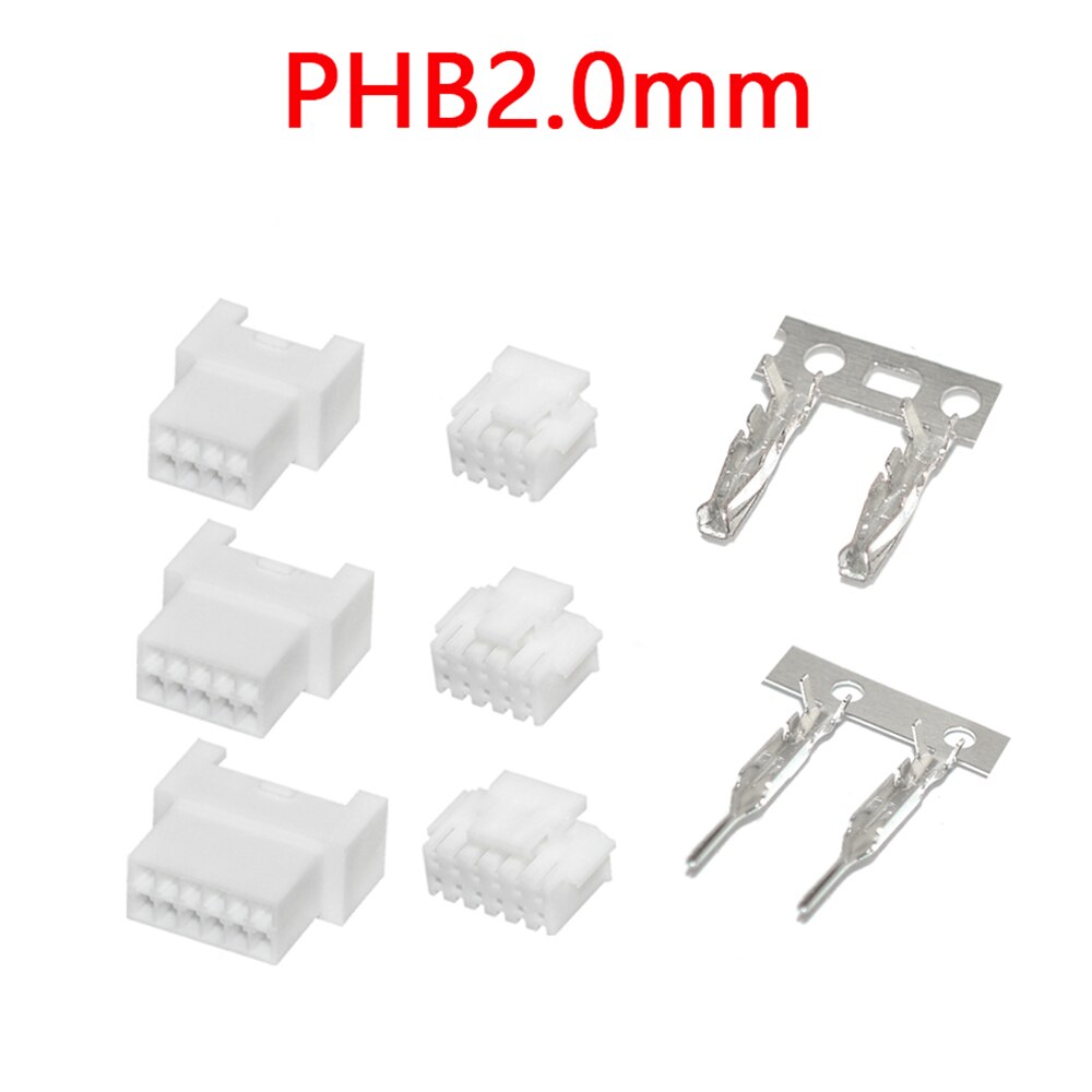 PHB2.0 Rubber Shell Phb 2.0Mm Afstand Connector Connector Dubbele Rij Gesp Mannelijke Plug Vrouwelijke Terminal 2*2P 3P 4P 5P 6P