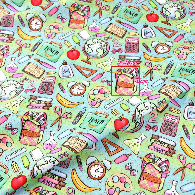 Tela de algodón con estampado Digital de dibujos animados tejido por el patio para máscara de niño, vestido, DIY, patchwork, material de costura textil: 3