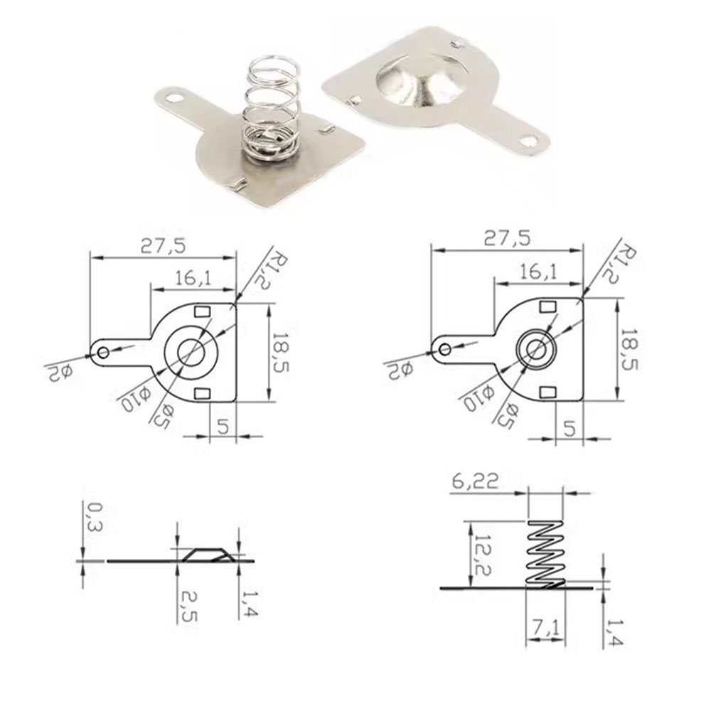 10pair 18650 battery pack Shrapnel Spring Contact Piece Battery box Positive and Negative Single Pole Battery Connector