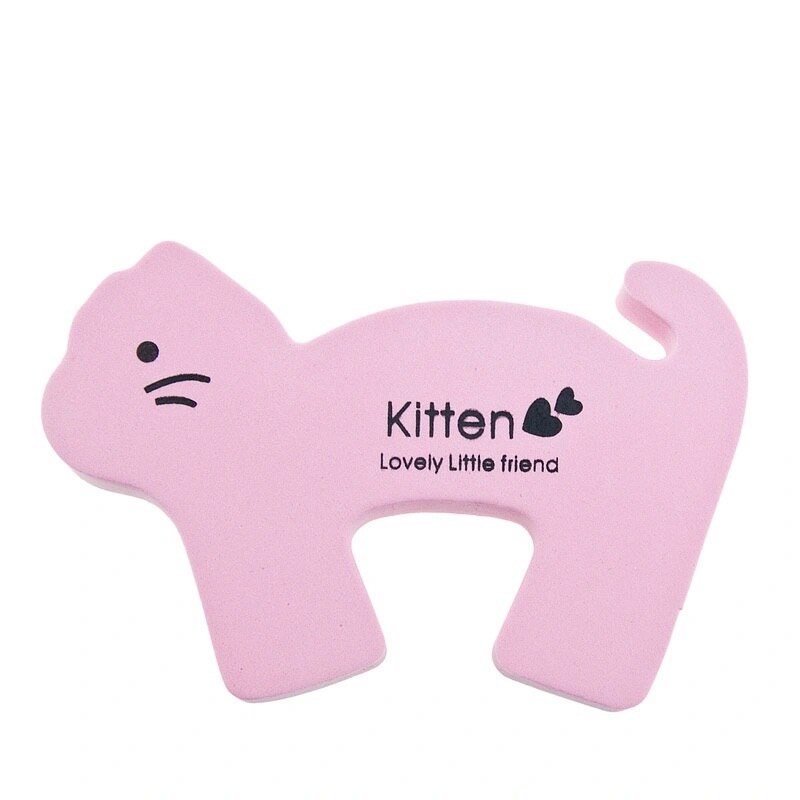 Mignon dessin animé Animal en plastique bouchon de porte Non-poinçon antichoc Anti-pincement mur Protection arrêt de porte Crash Pad: Pin Cat