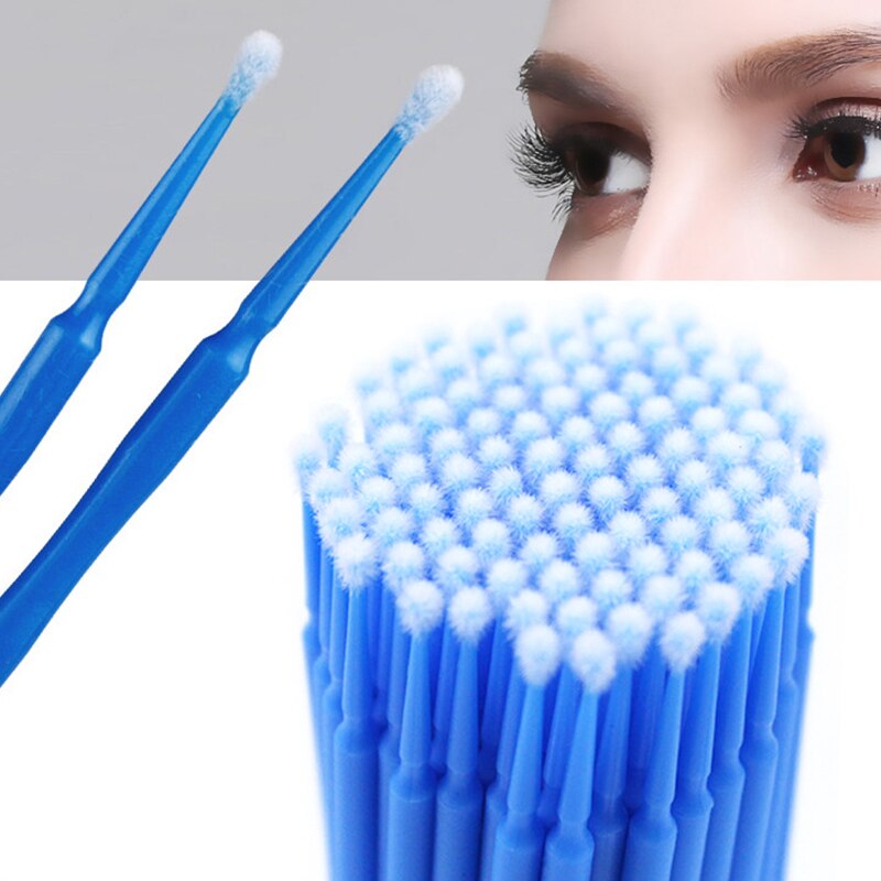 Kekelala 100Pcs/Fles Wimper Extension Wattenstaafjes Lash Lift Lijm Remover Applicators Microblade Make Micro Borstels Tool