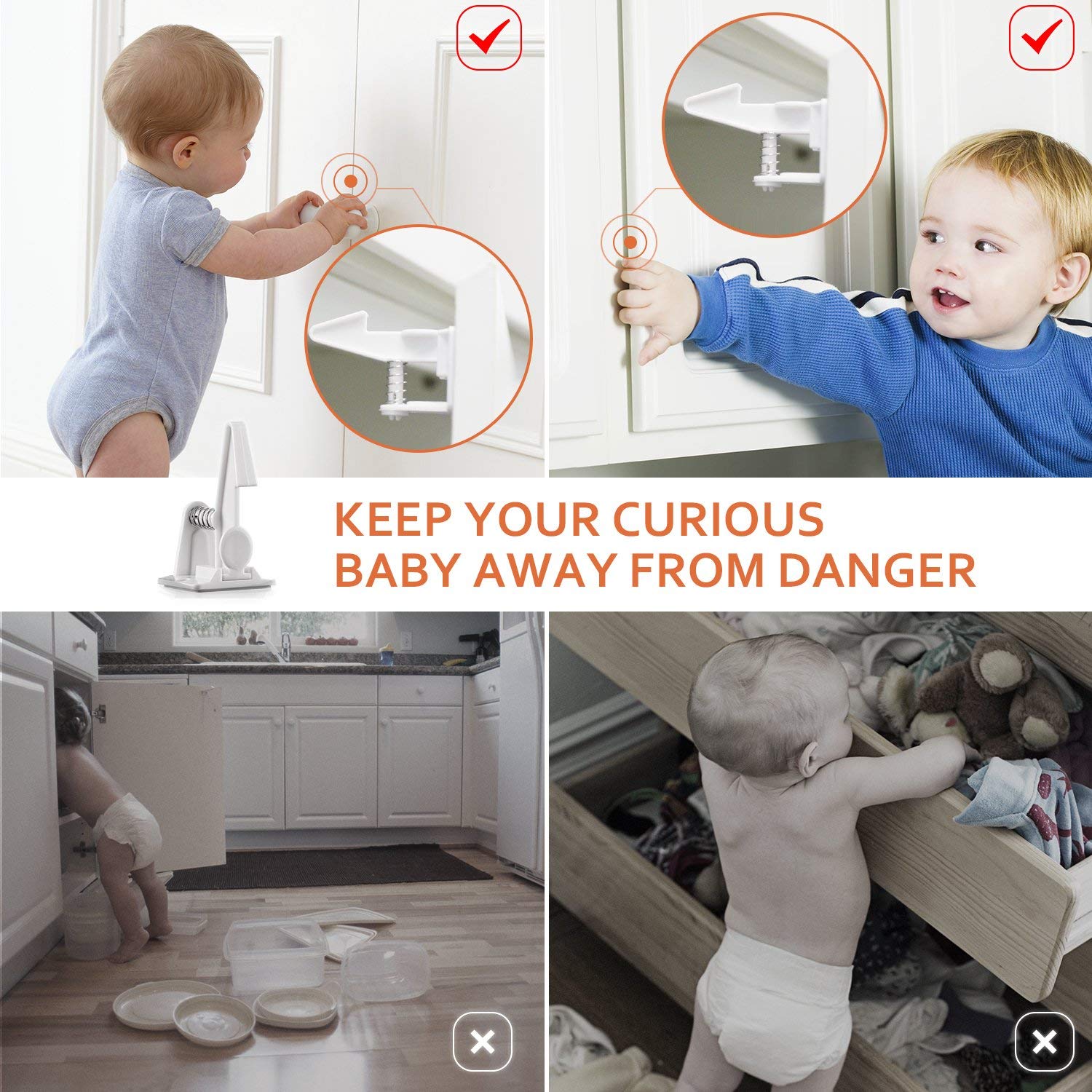 Tusunny 10/20 Pcs Baby Bescherming Baby Veiligheid Kast Deurslot Voor Kids Safety Lock Ladeblokkering