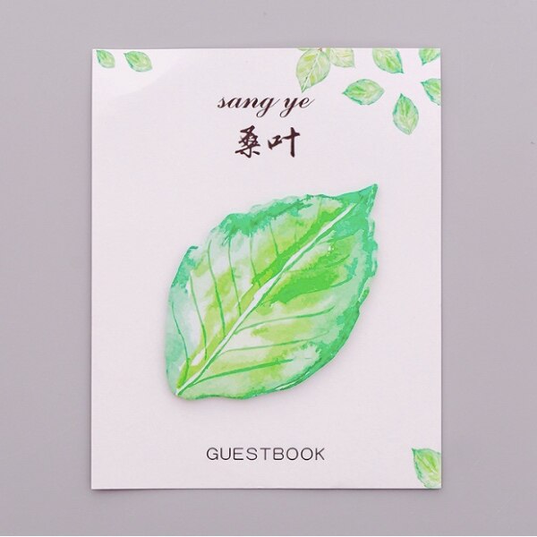 Cute and small fresh leaves post-it note simulation leaf note post N times post message post: 2