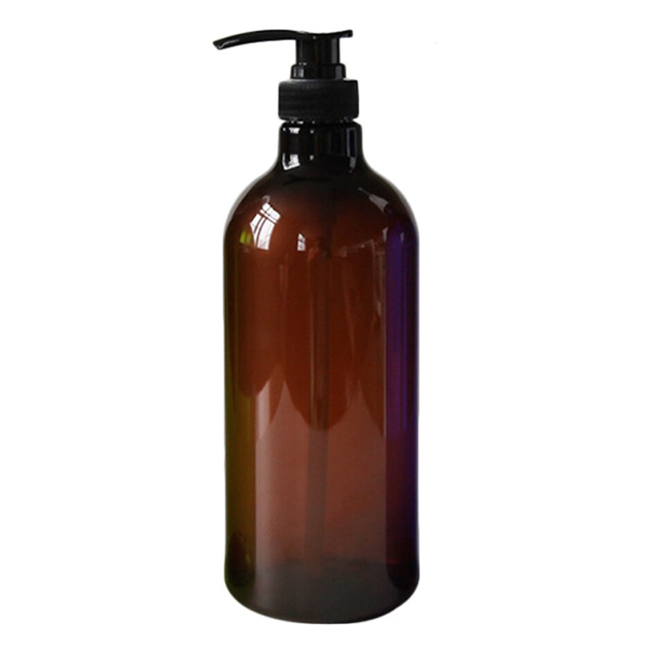 1000ml Shampoo Body Wash Hair Conditioner Press Bottles Soap Dispenser Liquid Lotion Container Bathroom Shower Refillable Bottle: brown / body wash