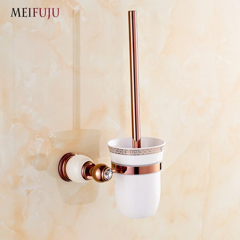Europäischen stil Marmor Wc-bürstenhalter Rose Gold Überzog Weiße Jade wc-bürste Badezimmer Produkte nützlich für Schlecht