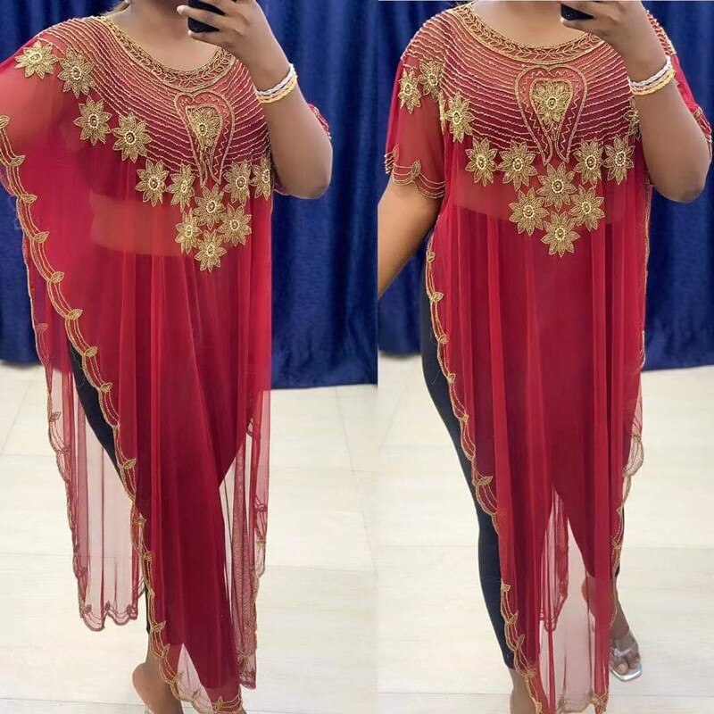 Vestido africano de lentejuelas de para mujer, Africana, abrigo
