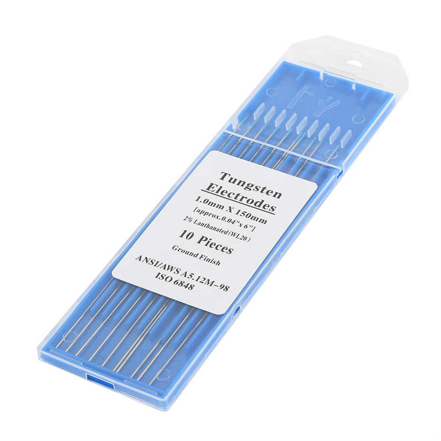 10Stck WL20 1/1.6/2,4mm Lanthan Wolfram Elektrode Stangen Blau Kopf Edelstahl Aluminium Legierung Metall Perücke-schweißen Elektroden