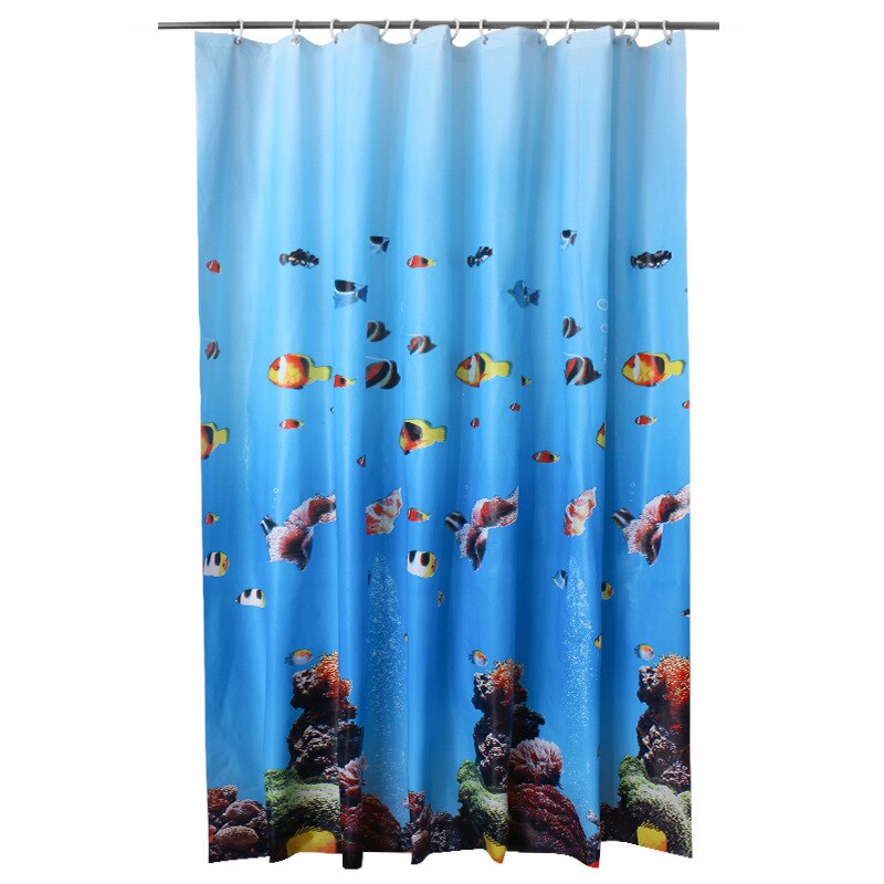 Bathroom Curtain Shower Curtain Door Marine World Environmental Protection Mildewproof Waterproof Bathtub Shower Curtain: 180 180CMhigh