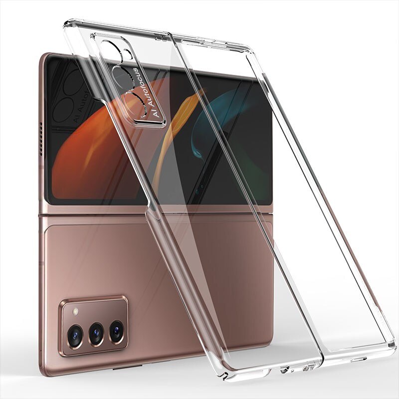 Di lusso di Caso Sottile Per Samsung galaxy Z Fold 2 Caso Duro Opaco di Plastica Cassa Del Telefono Per La Galassia Z Fold 2 5G Coperchio di Protezione Completa: For Galaxy Fold / Transparent