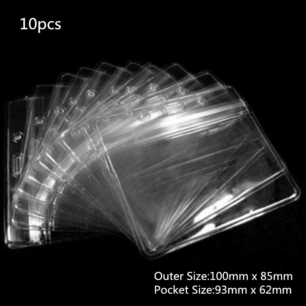 Lot of 10 Horizontal Transparent Vinyl Plastic ID Card Badge Holder Bank Card Badge Holders Name Card Holders With Zipper: 801