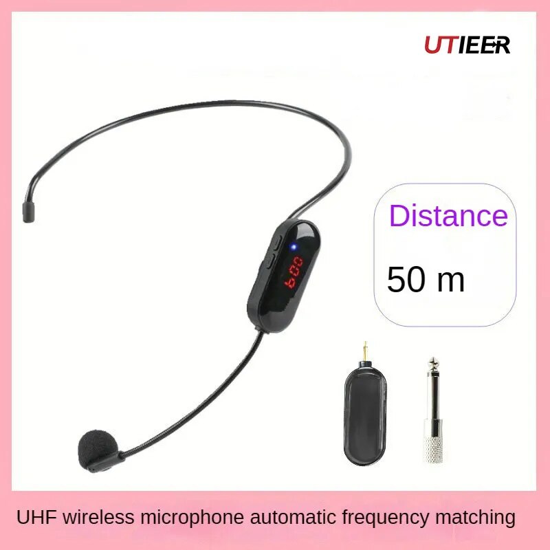 Uhf headset wireless mikrofon kleiner bienen verstärker lehrer verwenden unterricht mikrofon outdoor stage sound kopfhörer