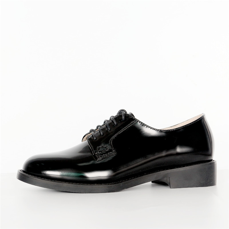 celebrity style brand oxford shoes women lace up low heel derby shoes woman all-match brogue shoes black leather shoes women