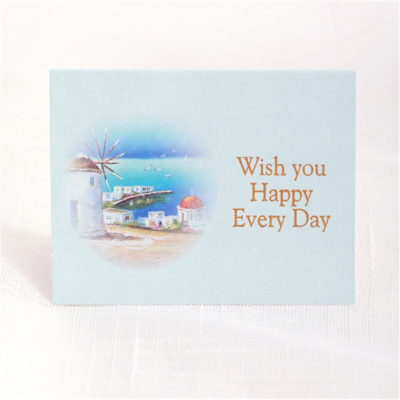 Rectangle "Thank you "card Small message card Writable card decoration card Folding card greeting card envelope: A