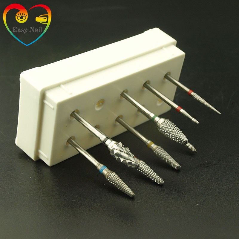 EasyNail~9PCS/box Bits set Carbide Nail Drill Set Material Nail Cuticle Clean Milling Manicure Drill Bits with Box