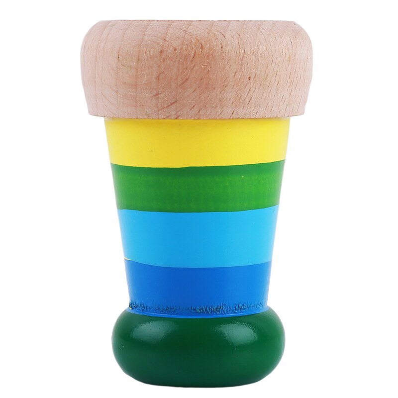 Mini kaléidoscope arc-en-ciel jouets en bois mignon abeille magique effet oeil polygone prisme enfants jouet: color4