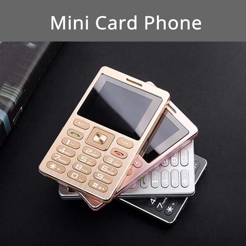 Kaart Telefoon A10 Mini Luxe Mobiele Telefoon Bar Dual Sim Mp3 Bluetooth Dial 3.5mm Koptelefoon Jack Remote Camera Push -knop Mobiele Telefoon