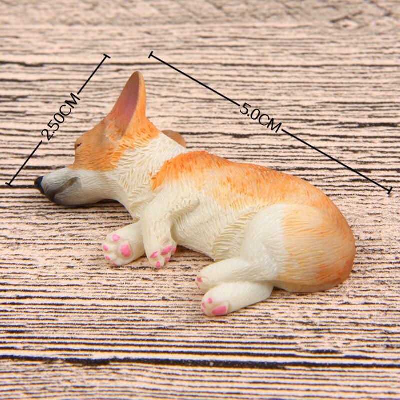 Söpö nukkuva jääkaappimagneetit eläin uninen sarja kawaii corgi koirat shiba inu pvc hahmot lelut koriste jääkaappi tahna: 1