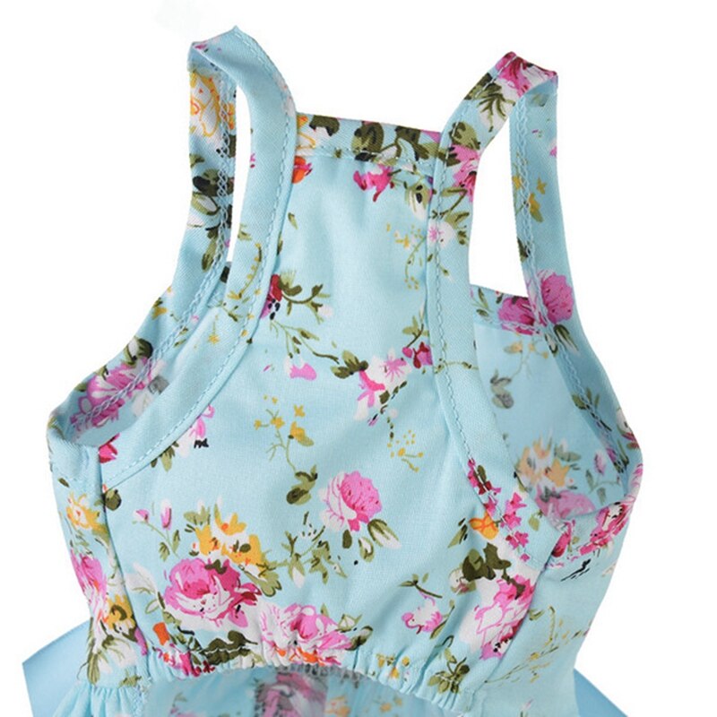 Cão floral grande arco vestidos sem mangas vestido de casamento do cão de estimação para chihuahua roupas filhote de cachorro gato suprimentos xs/s/m/l
