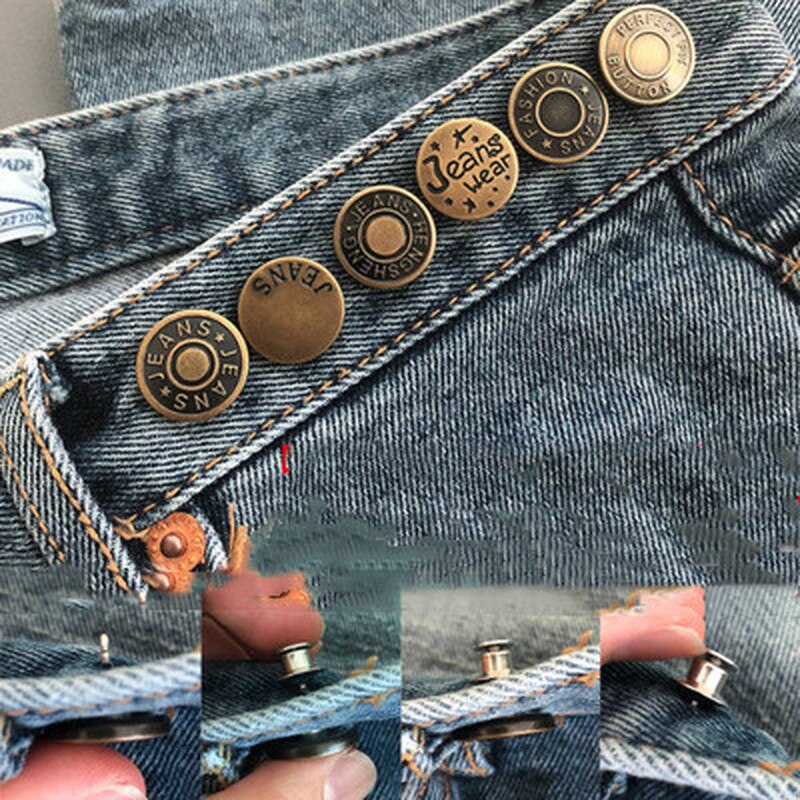 6 pièces boutons détachables jean facile à clipser – Grandado