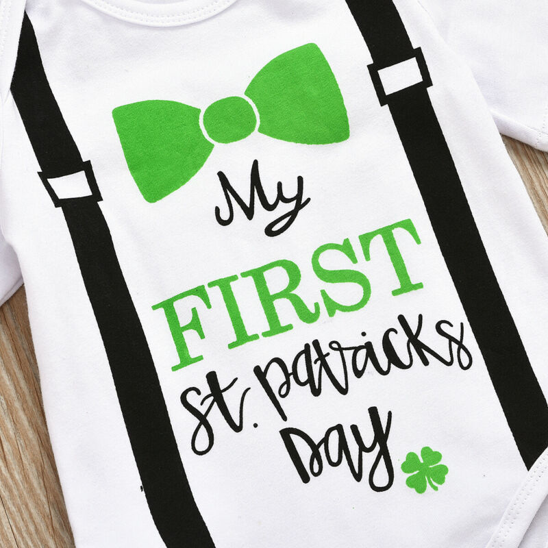 Summer My First St.Patrick's Day My First Easter Baby Boy Girl Romper Kids 2Pcs Lucky Clothes