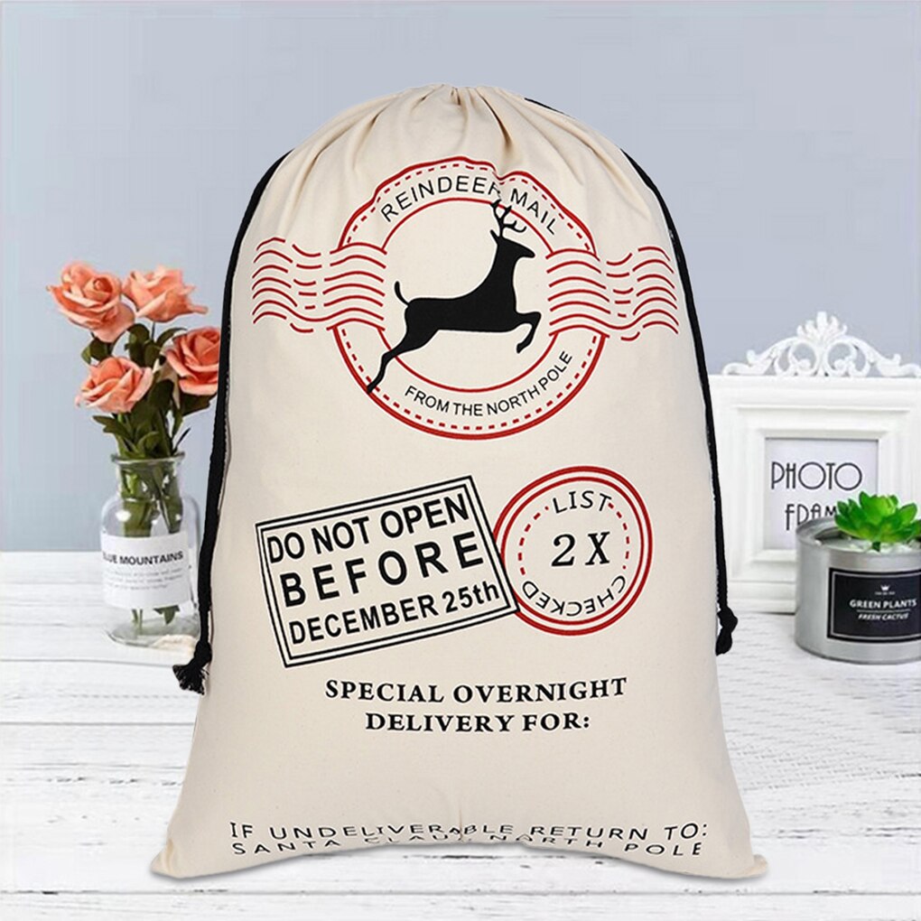 Kerstsok Bag Koord Snoep Speelgoed Houder Organizer Doek Pouch