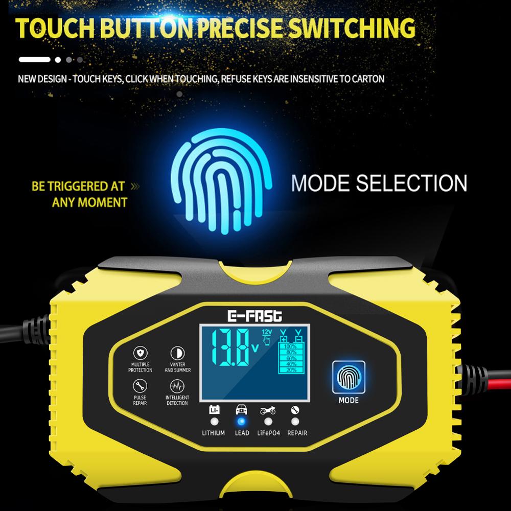 Auto Batterij Oplader 12V/6A - 24V/3A Lood-zuur Batterij Lithium Met Lcd-scherm lading Onderhouden En Reparatie Functies Praktische