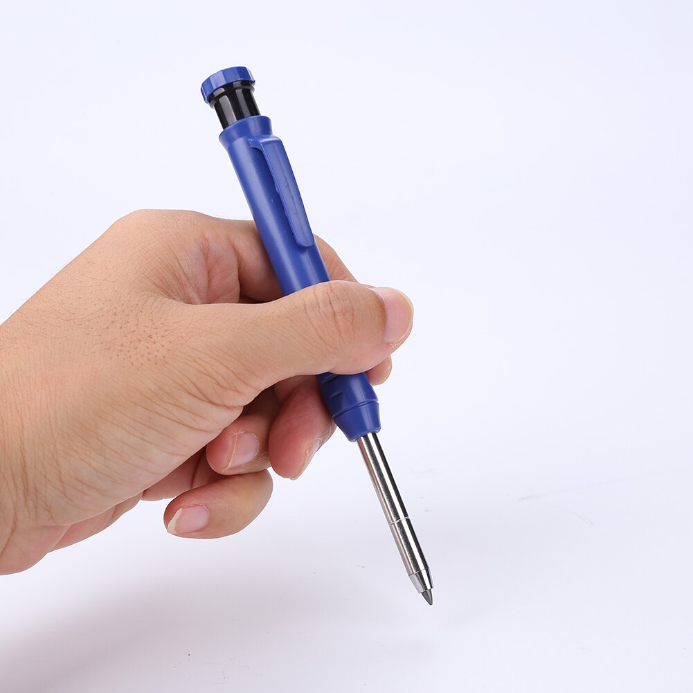 Solid Carpenter Pencils Set with 18 Refill Leads Built-in Sharpener Mechanical Drawing Pencil For Architect For Woodworking Tool
