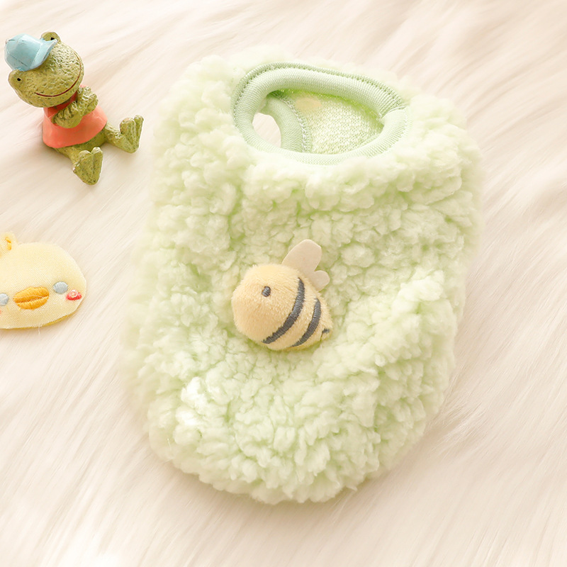 Pasgeboren Kat Kitten Fluwelen Kleding Winter Warm Kleine Huisdier Trui voor Kleine Dieren Bunny Truien Kleding Theekopje Poedel XXXS: S / green