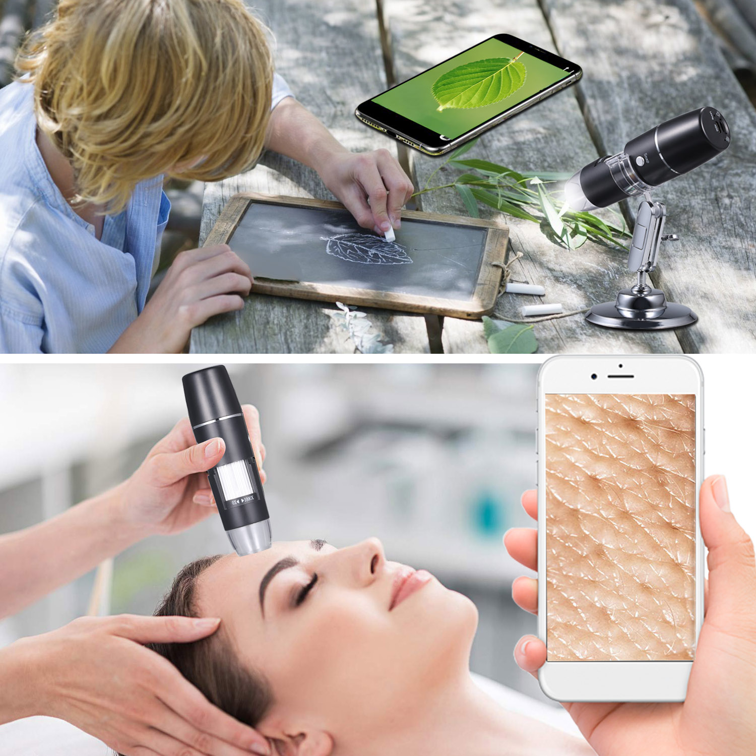 Electron Digital Microscope Portable WiFi Wirelessly High Definition Magnifying Glass Christmas Halloween Educational