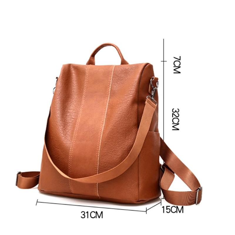Neue Rucksack PU Leder lässig Rucksack Jahrgang Schulter Schul Anti-diebstahl Reise Tornister Freizeit Täglich Einkaufen