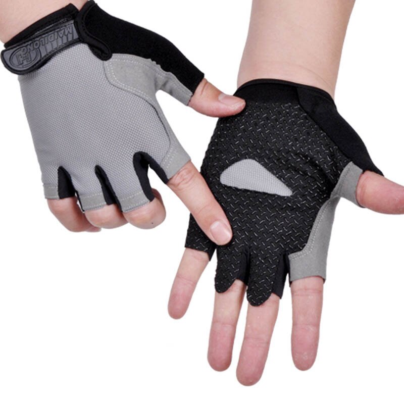 1Paar Mannen Vrouwen Gym Handschoenen Gewichtheffen Fitness Training Antislip Palm Protector Ademend Vingerloze Fiets Fietsen Handschoenen,Oranje,XL