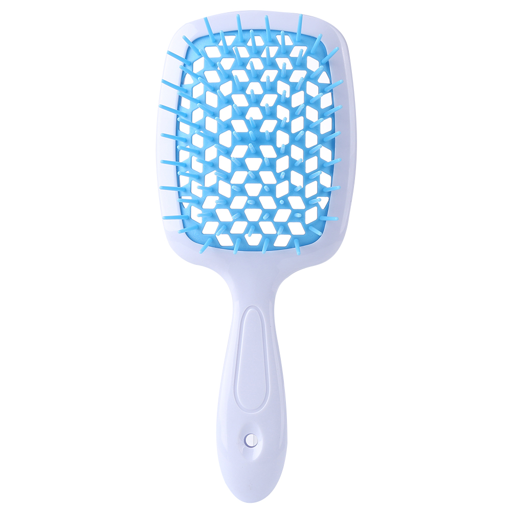 Peine de cojín de aire de dientes anchos para mujer, herramienta de peluquería para salón de belleza, para desenredar el cuero cabelludo, pelo seco y húmedo,: Blue