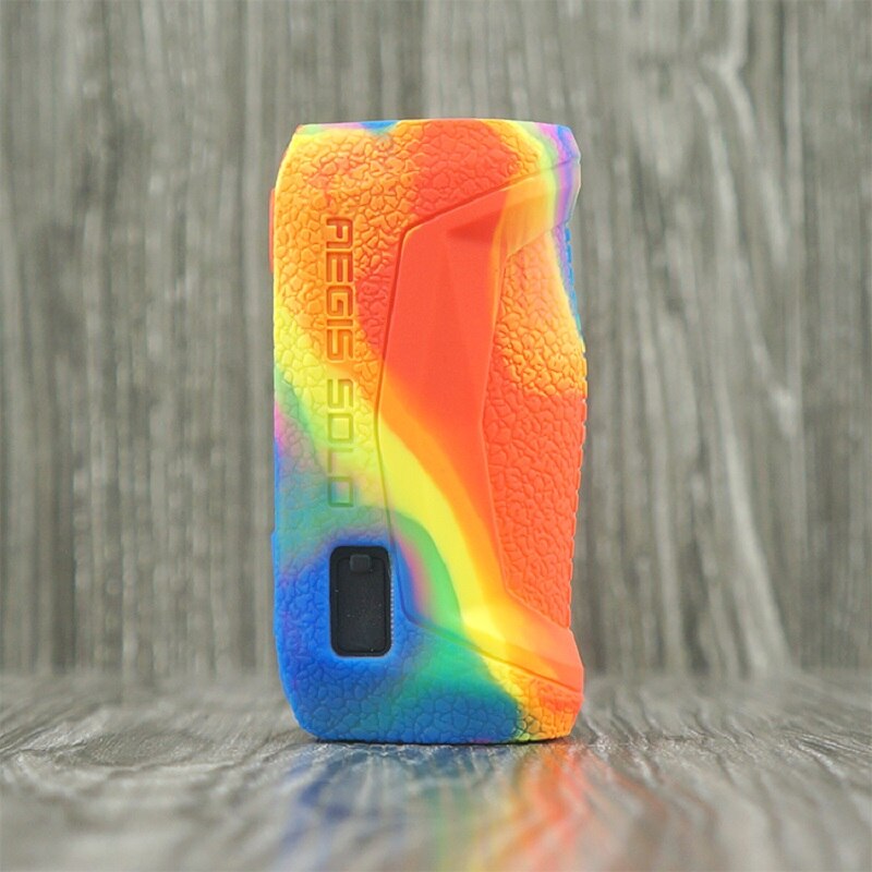 Textuur Siliconen Case voor GeekVape aegis Solo 100 W Doos MOD vape cover rubber Skin Warp Sticker Mouw shell romp demper vape gel: Multi