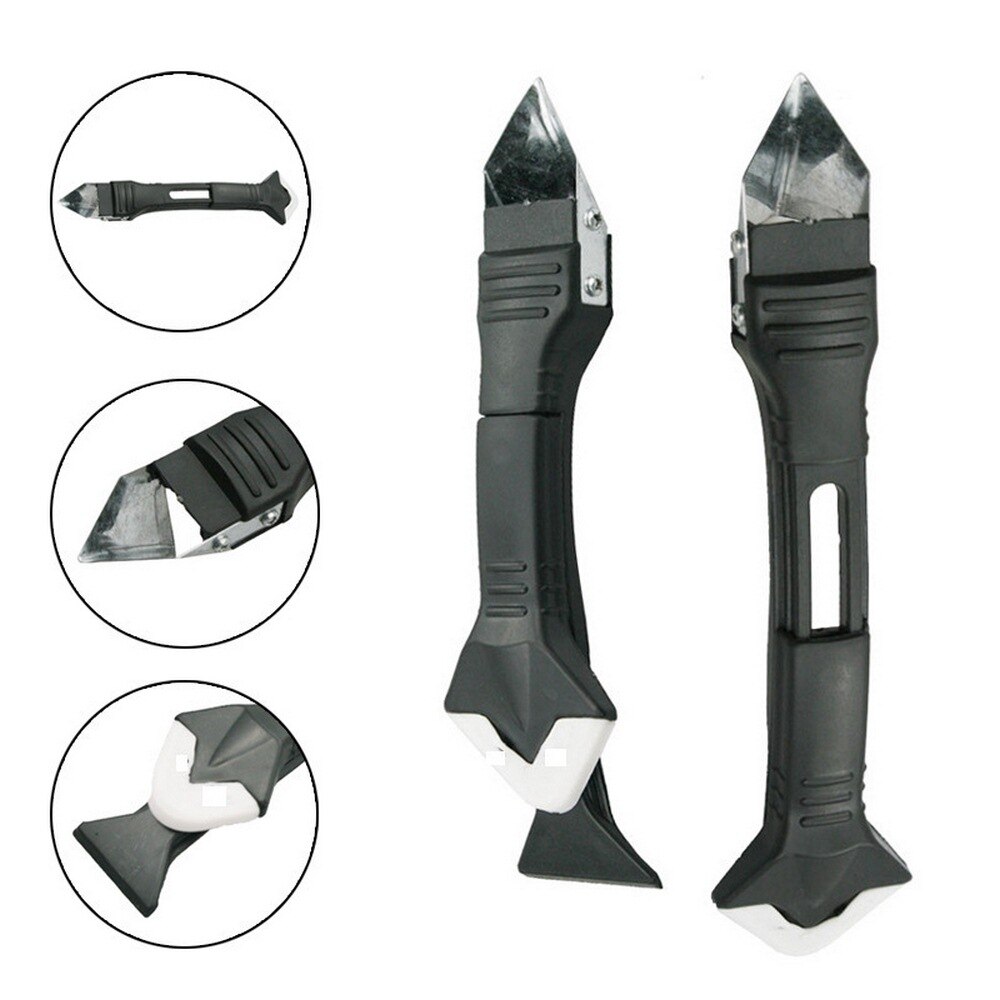 3 In 1 Silicone Caulking Tool Scraper Sealant Remover Tool Set Caulking Trimmer Smooth Stainless Steel/plastic Hand Tool