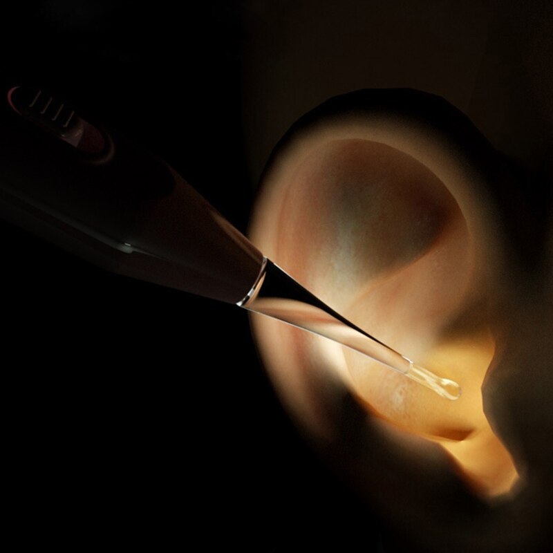 Electric Vacuum Earwax Remover with LED Light Ear Wax Removal Cleaner Safety Painless Ear Cleaning Tool Kit for Adults Kids