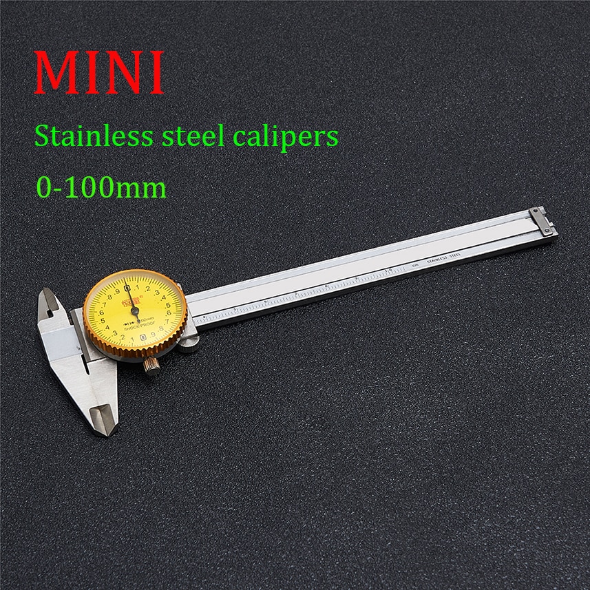 Dial Micro Vernier Caliper 0-100mm Mini Measuring Tool High Precision Stainless Steel Measuring Instrument Work Measurement Tool