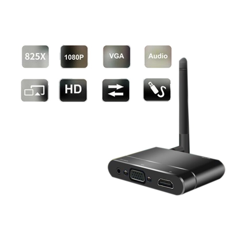 Wireless Wifi HD HDMI VGA AV Display Adapter Miracast Airplay DLNA Sn Mirroring for iPhone XR IOS Android Phones