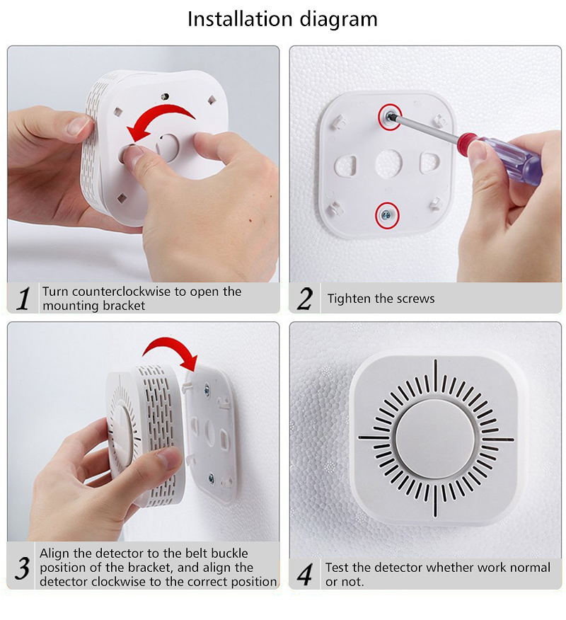 Smart smoke alarm home commercial wireless remote alarm fire fire sensor smoke detector