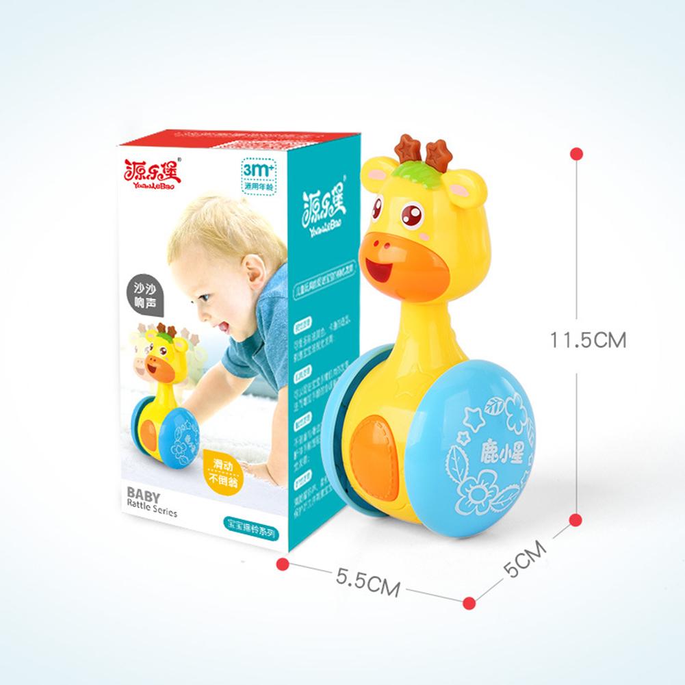 Cartoon Giraffe Tumbler Toy Giraffe Educational Toys Roly-poly Toy Shaking Bell for Vision Hearing Tactility Crawl Reach Ability