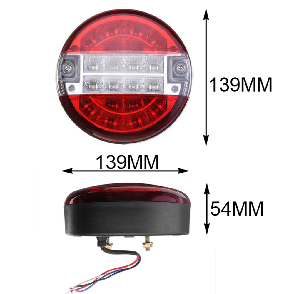 2 stk 4 tommer 20 leds lastbil baglygte stop bremse baklygte til 24v køretøjer trailer campingvogn 10-30v