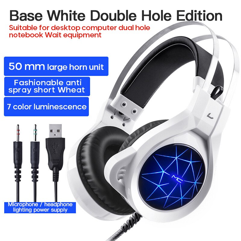 Gaming Headset Hoofdtelefoon Met Microfoon Licht Surround Sound Bass Koptelefoon Voor PS4 Professionele Gamer Pc Laptop