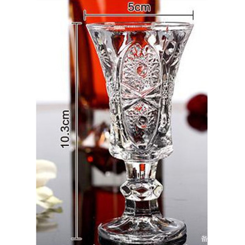 Glas Geest Cup Goblet Crystal Moutai Cup KTV Cup Bar Transparant Glas Cup met Gegraveerde Bloem Drinken Tool Drinkware