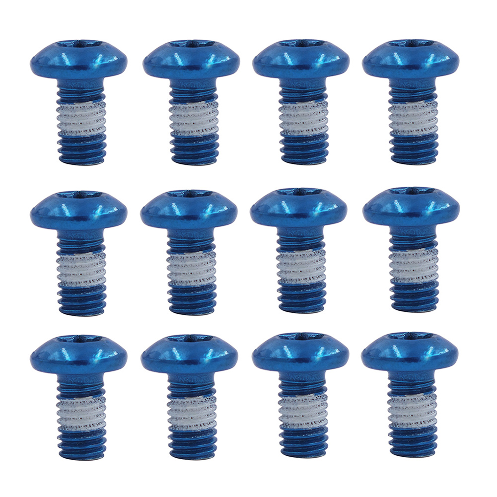 12 Stuks Fiets Schijf Rem Rotor Bouten M 5X9Mm Staal Mtb Fiets Kleur Antislip Schijf Schroef Mountainbike Accessoires: Blauw